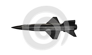 Model of a military rocket on a white background.
