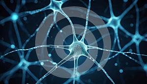 model of neural connections. Close up view . Generative ai. AI