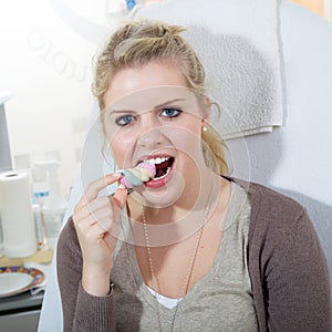 Model with nice teeth