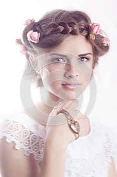 Model posing with jewellry