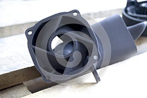 Model that printed on 3D printer. Creating of model on industrial 3D printer from polyamide powder or polyurethane