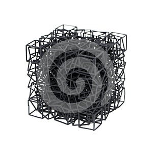 Model printed on 3D printer isolated on white background.