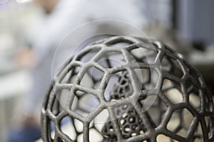 Model printed 3D printer plastic powder Object created 3D printer from polyimide