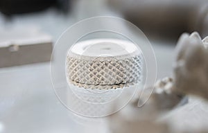 Model printed 3D printer plastic powder Object created 3D printer from polyimide