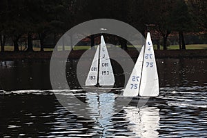 Model racing yachts