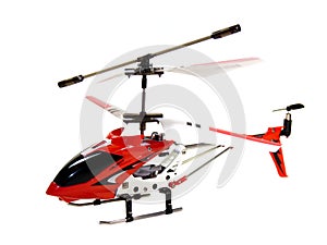 Model radio-controlled helicopter isolated photo
