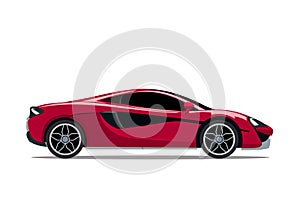 Model red of profile car. Super modern cars sports photo