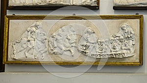 Model reliefs in The Pinacota Ambrosiana, the Ambrosian art gallery in Milan, Italy photo