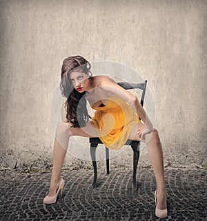 Model in a sensual pose