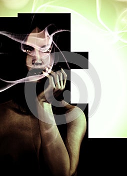 Model smoke contrast dark light