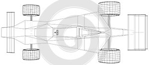 Model speed car. Wire-frame. EPS10 format. Vector rendering of 3d