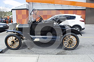 Model-T Ford, Old Automobile In Parking Lot
