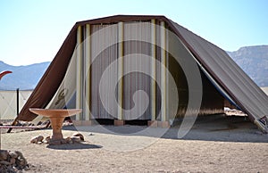 Model of Tabernacle, tent of meeting in Timna Park, Negev desert, Eilat, Israel
