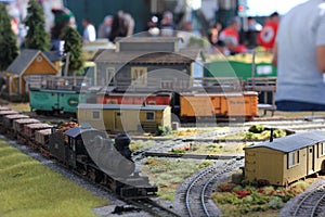 Model trains at display at the Great Train Show