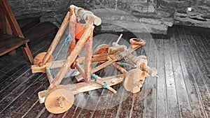Model of wooden catapult
