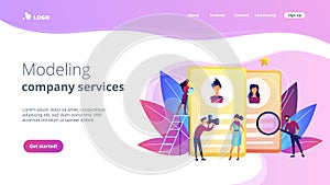 Modeling agency concept landing page.