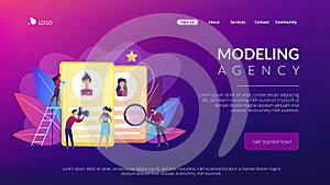 Modeling agency concept landing page.