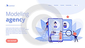 Modeling agency concept landing page.