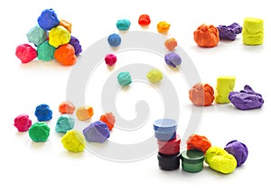 Modeling clay balls on white