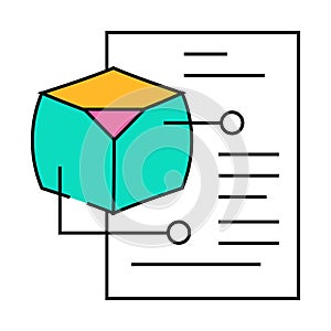 modeling data science icon color illustration