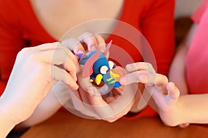 Modeling of fantastic elephant from plasticine