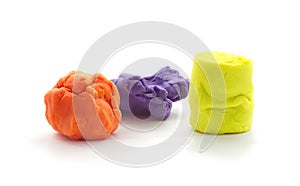 Modelling clay balls on white