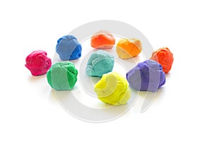 Modelling clay balls on white