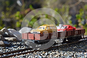 Models of the railroads, rail car platform