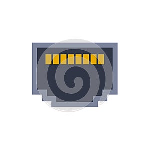 Modem ethernet pc universal connector icon. Vector graphic illustration of Port in flat style.