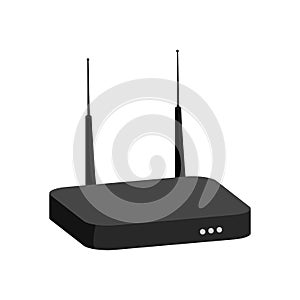 Modem icon, black monochrome style