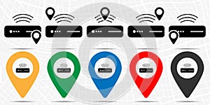 Modem icon in location set. Simple glyph, flat illustration element of technology theme icons