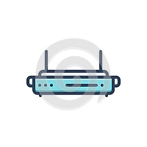 Color illustration icon for Modem, projector and device