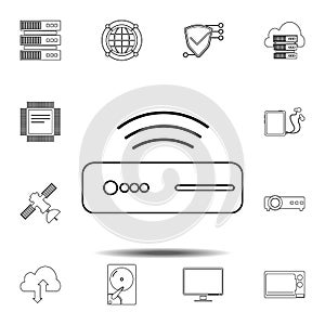 modem icon. Simple thin line, outline vector element of Technology icons set for UI and UX, website or mobile application