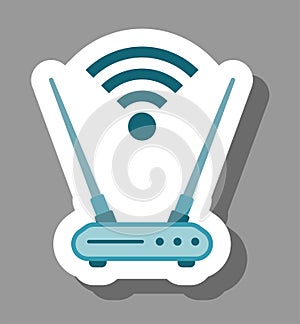 Modem icon that symbolizes wireless connection