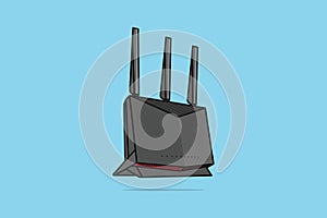 Modem Internet Router Technology Device vector illustration.