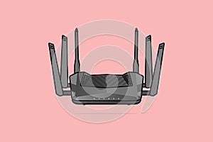 Modem Internet Router Technology Device vector illustration.