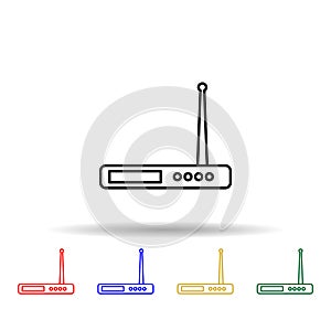 Modem multi color style icon. Simple thin line, outline vector of computer parts icons for ui and ux, website or mobile