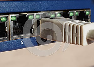 Modem router switch with RJ45 ethernet plug ports