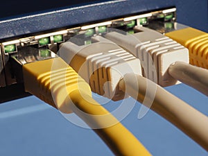 Modem router switch with RJ45 ethernet plug ports