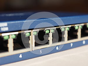 Modem router switch with RJ45 ethernet plug ports