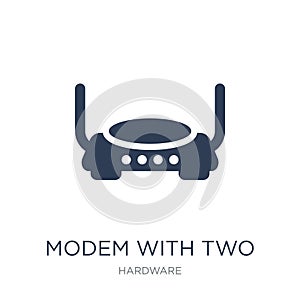 Modem with Two Antenna icon. Trendy flat vector Modem with Two A