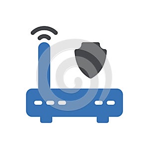 Modem vector glyph colour icon