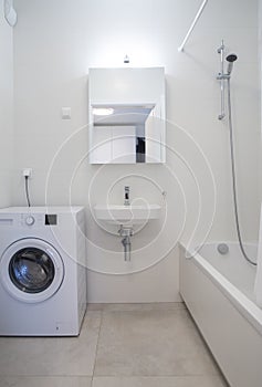 Moden bathroom interior in a small apartment