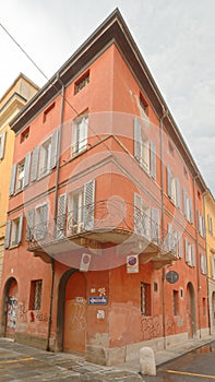 MODENA, ITALY: colorful city center buildings photo
