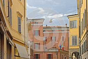 MODENA, ITALY: colorful city center buildings photo