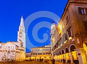 Modena, Piazza Grande, Italy. Emilia Romagna.