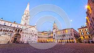 Modena, Piazza Grande, Italy. Emilia Romagna.