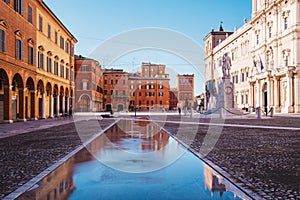 Modena, Piazza Roma, Italy. Emilia Romagna.