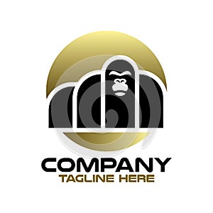 Moder gorilla logo. Vector illustration photo