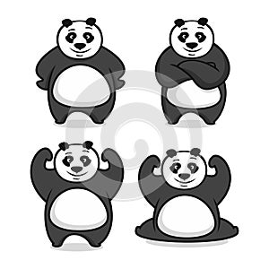 Moder mascot panda logo. Vector illustration. photo